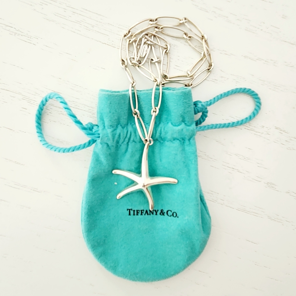 Tiffany & Co. Elsa Peretti 925 Starfish Pendant and Link Necklace